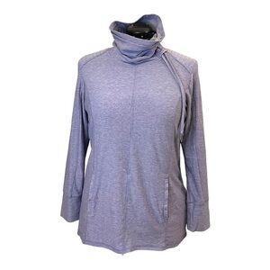 Shambhala Yoga Activewear Tunic Top with High Collar in Baby Blue